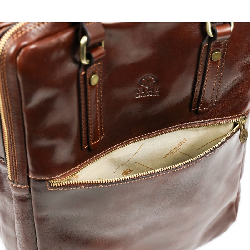 Brown Leather Backpack - Gone with the Wind Backpack Time Resistance   