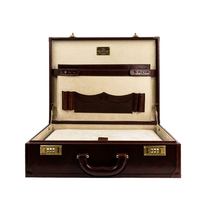 Large Leather Attaché Case Briefcase - Lord Jim Briefcase Time Resistance   