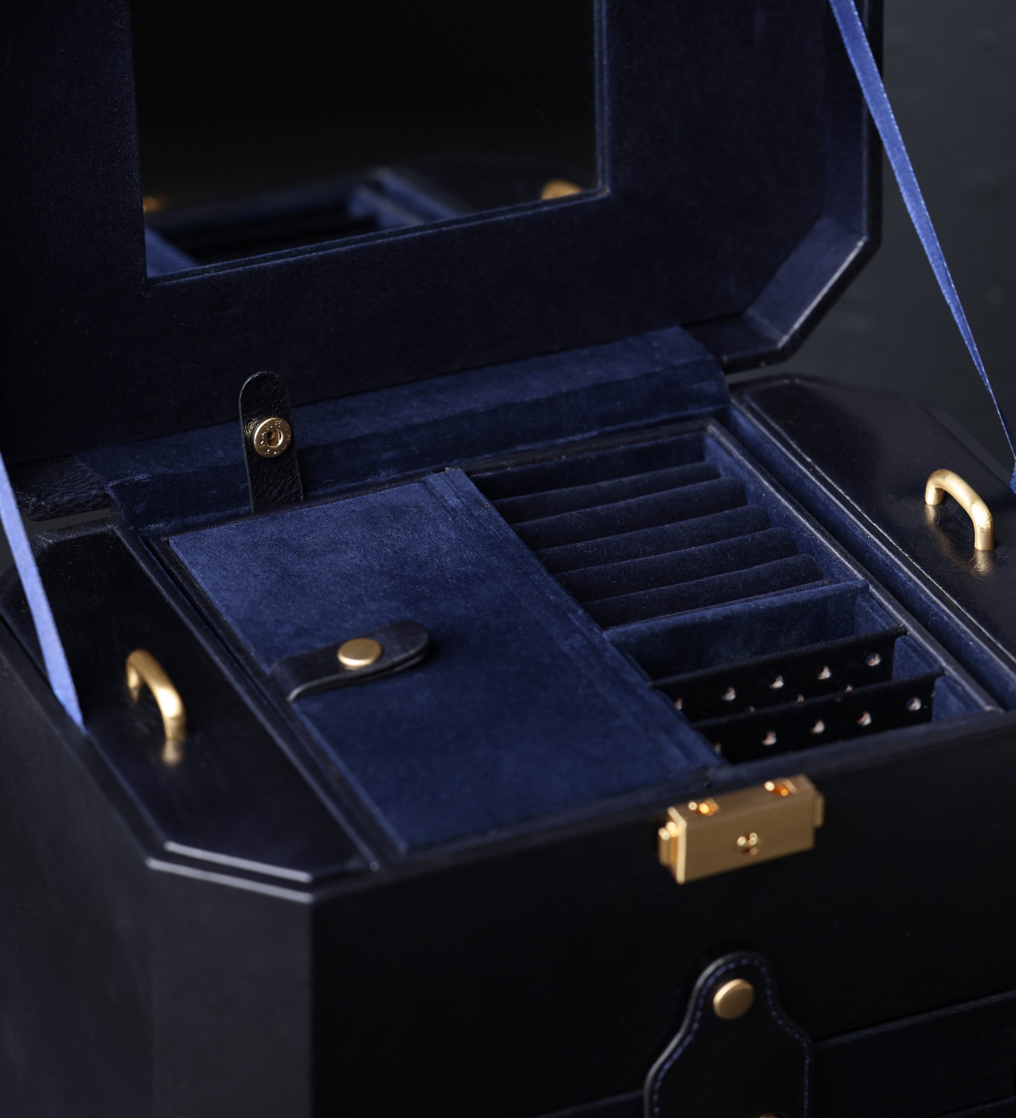 Large Leather Jewelry Box for Women - A Handful of Dust