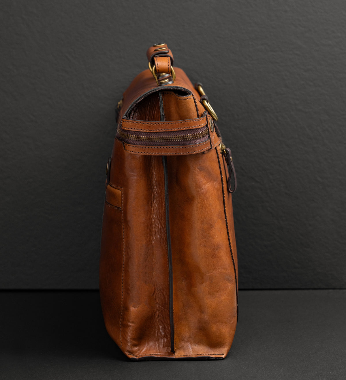 Brown Leather Briefcase Laptop Bag for Women - From Here to Eternity