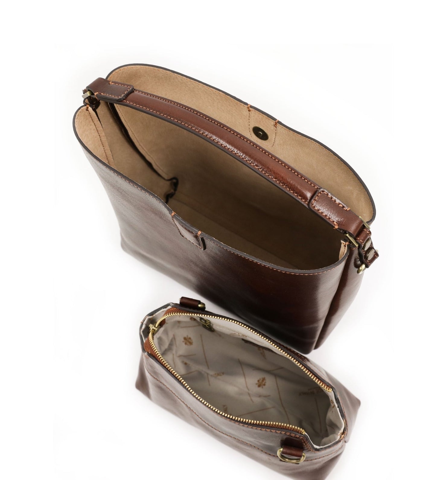 Fourre-tout en cuir marron pour femmes, sac à bandoulière - Alice in Wonderland