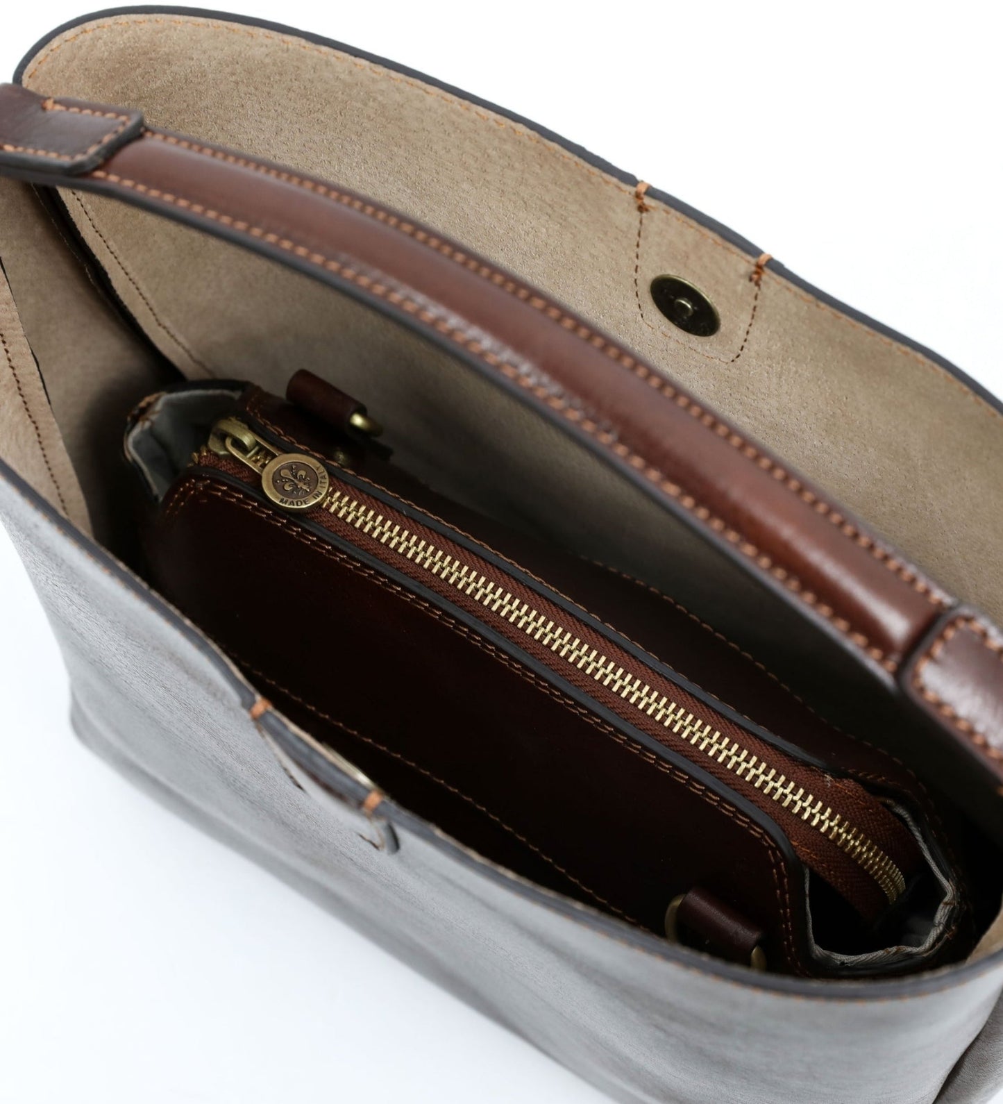 Fourre-tout en cuir marron pour femmes, sac à bandoulière - Alice in Wonderland