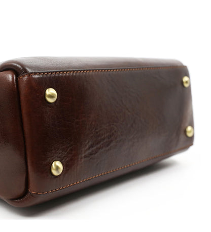 Fourre-tout en cuir marron pour femmes, sac à bandoulière - Alice in Wonderland