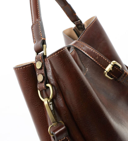 Fourre-tout en cuir marron pour femmes, sac à bandoulière - Alice in Wonderland