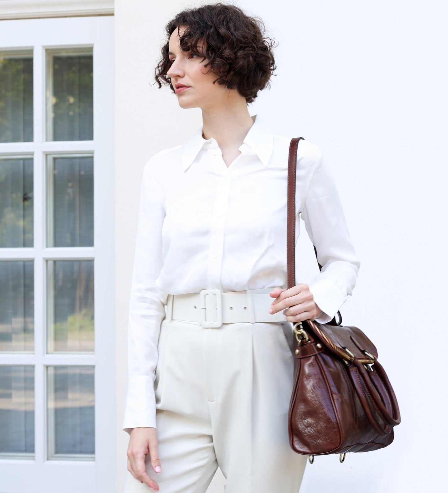 Sac à dos en cuir marron pour femmes - Charlotte's Web