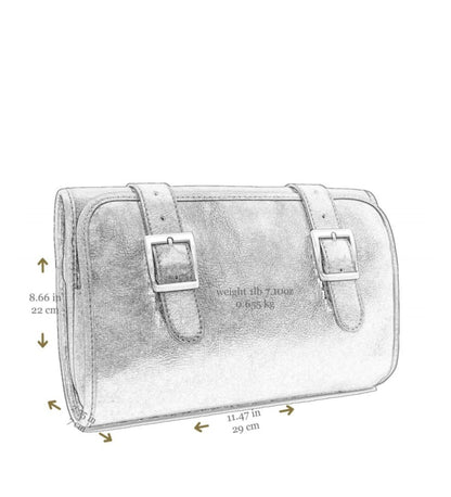 Womens Leather Hanging Wash Bag Toiletry Bag - Dracula