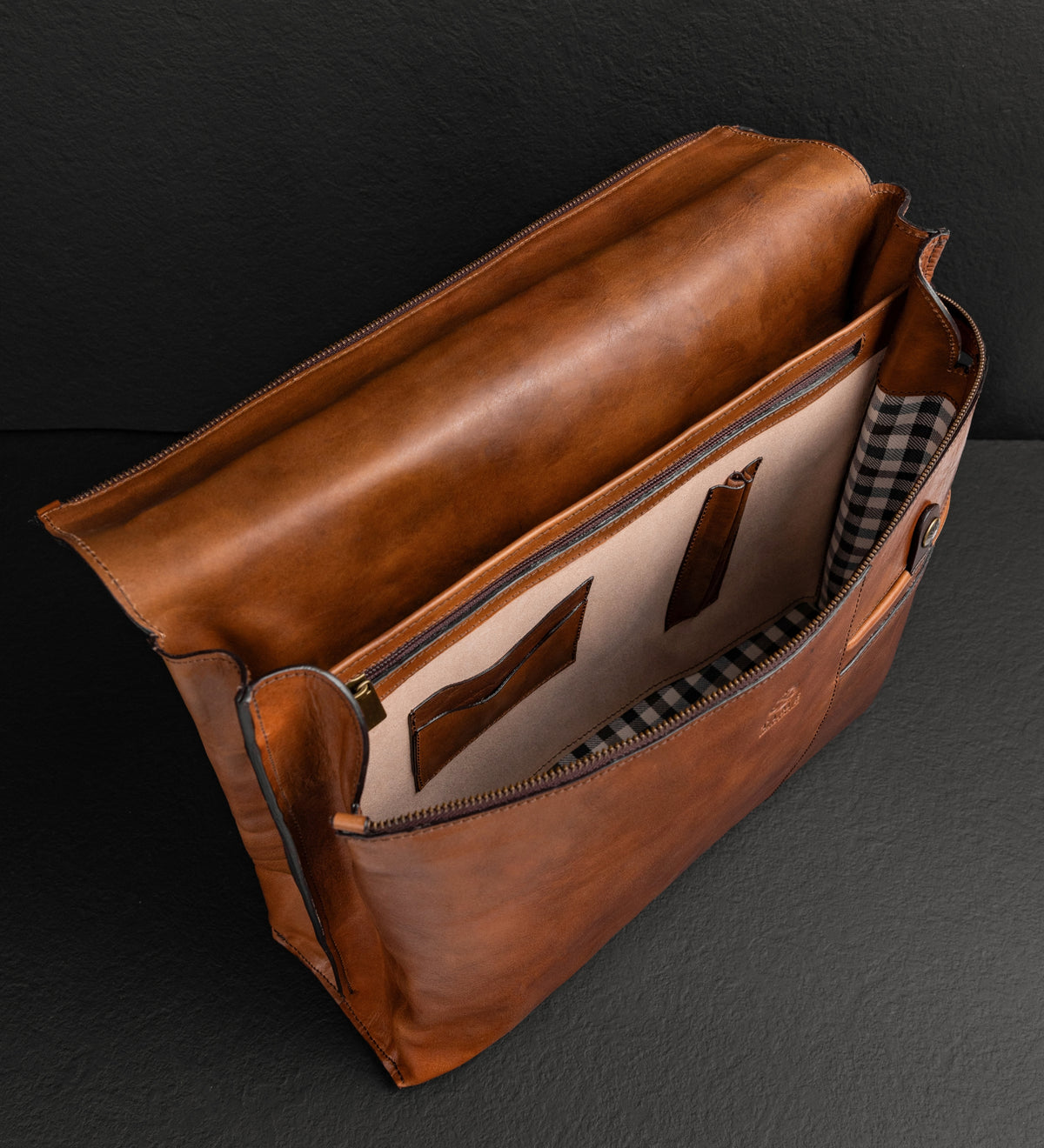 Brown Leather Briefcase Laptop Bag - From Here to Eternity
