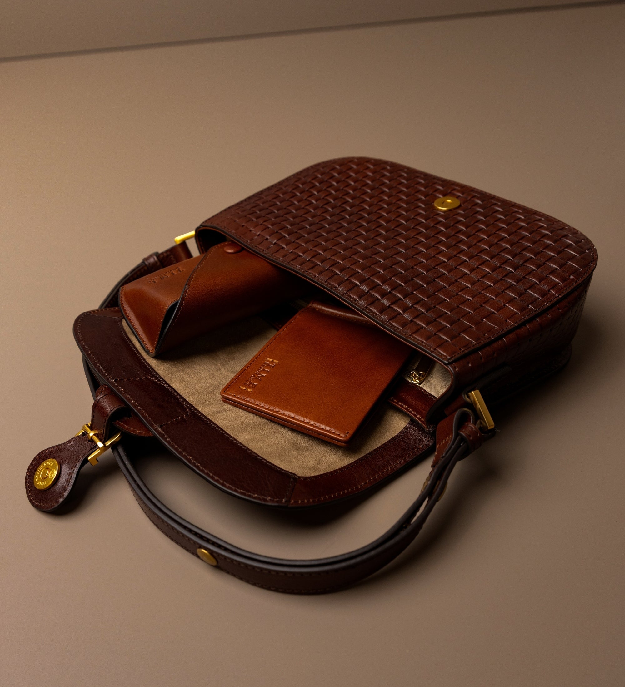 Womens Leather Saddle Bag - Romola