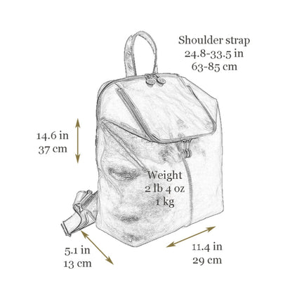 Leather Backpack for Women - A Bend in the River