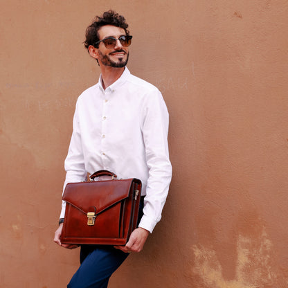 Classic Design Leather Briefcase - The Magus Briefcase Time Resistance   