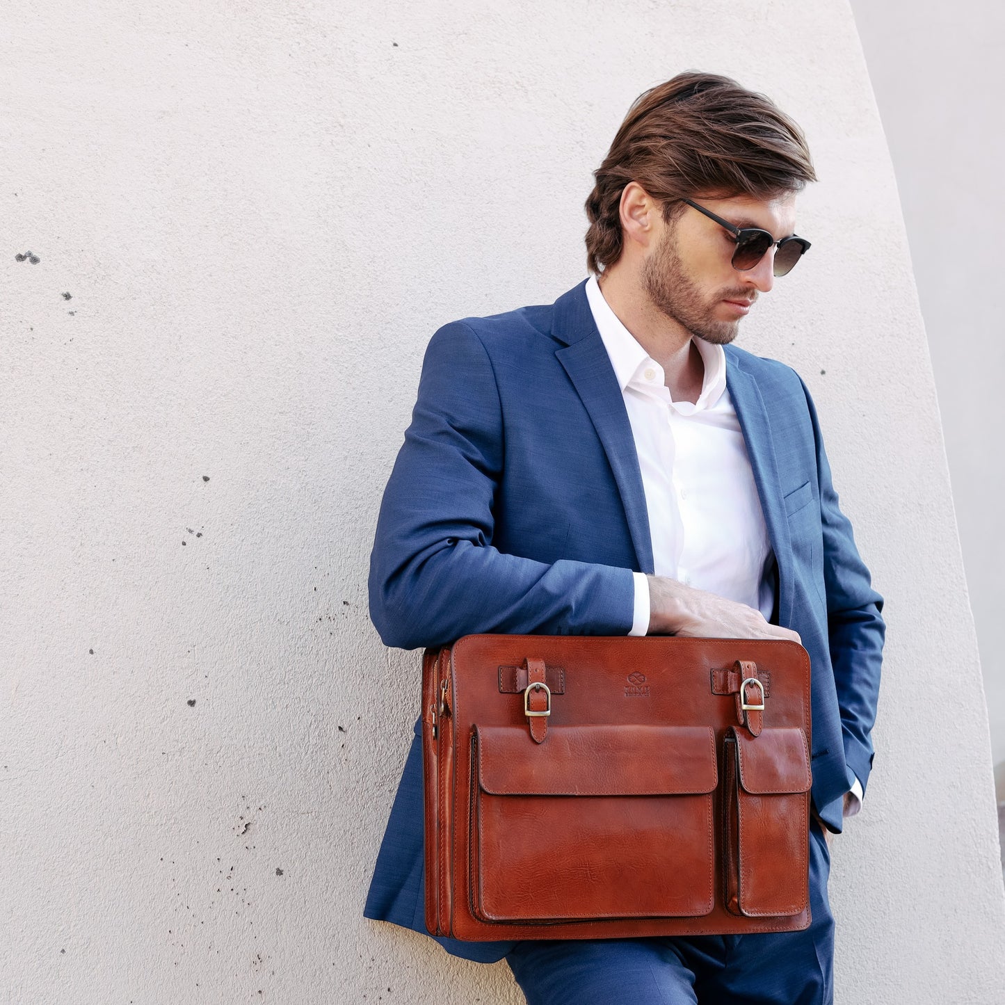 Leather Satchel Bag Briefcase - The Prophet Briefcase Time Resistance   