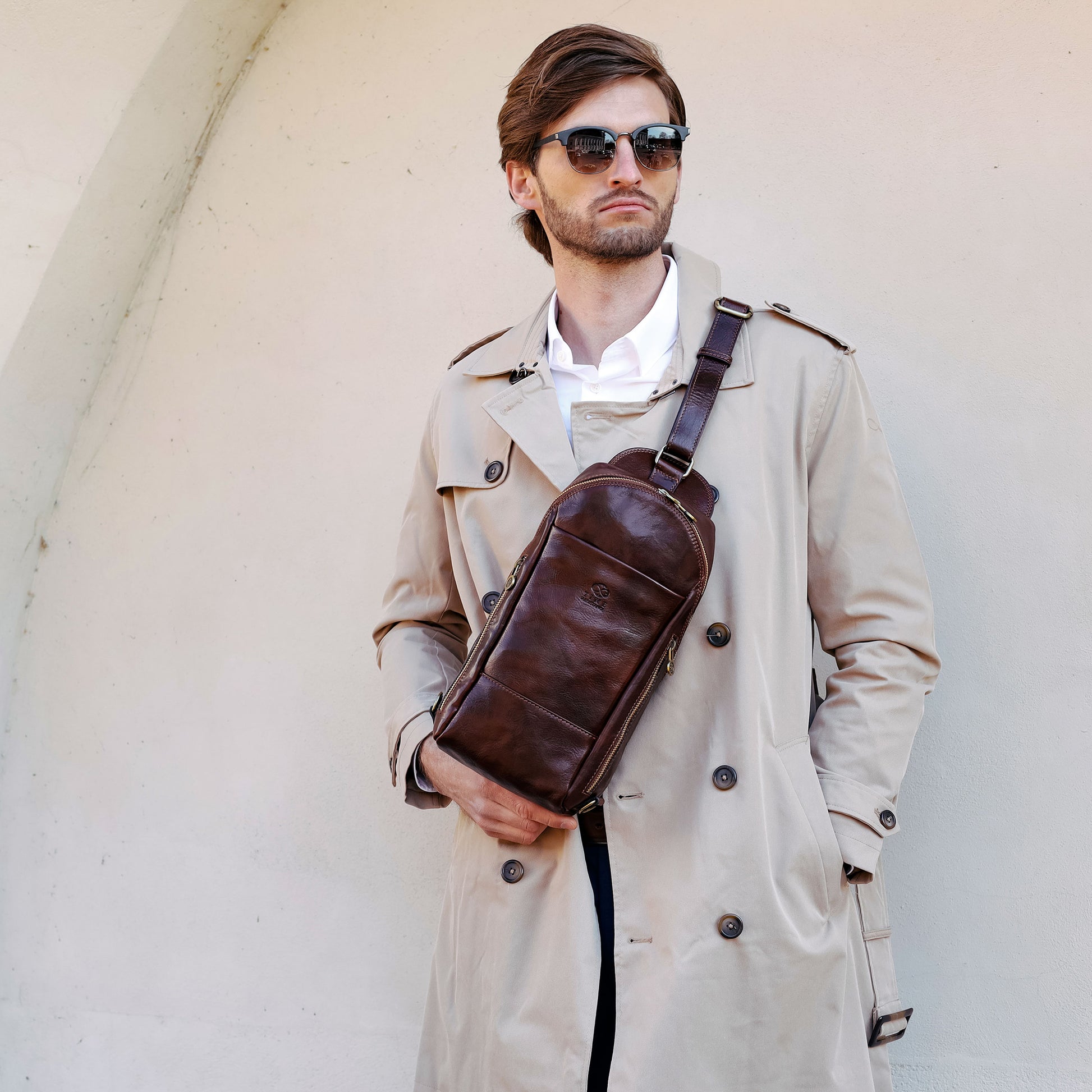 Leather Chest Bag Sling Bag - Murphy Accessories Time Resistance   