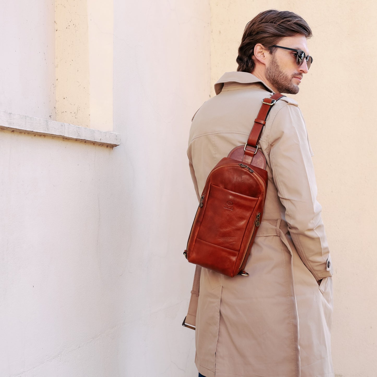 Leather Chest Bag Sling Bag - Murphy Accessories Time Resistance   