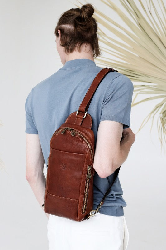 Leather Chest Bag Sling Bag - Murphy Accessories Time Resistance   