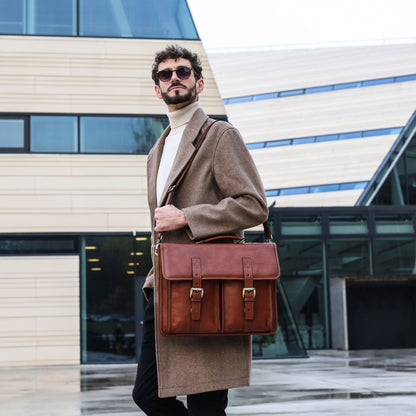 Leather Briefcase, Satchel Bag - The Time Machine Briefcase Time Resistance   