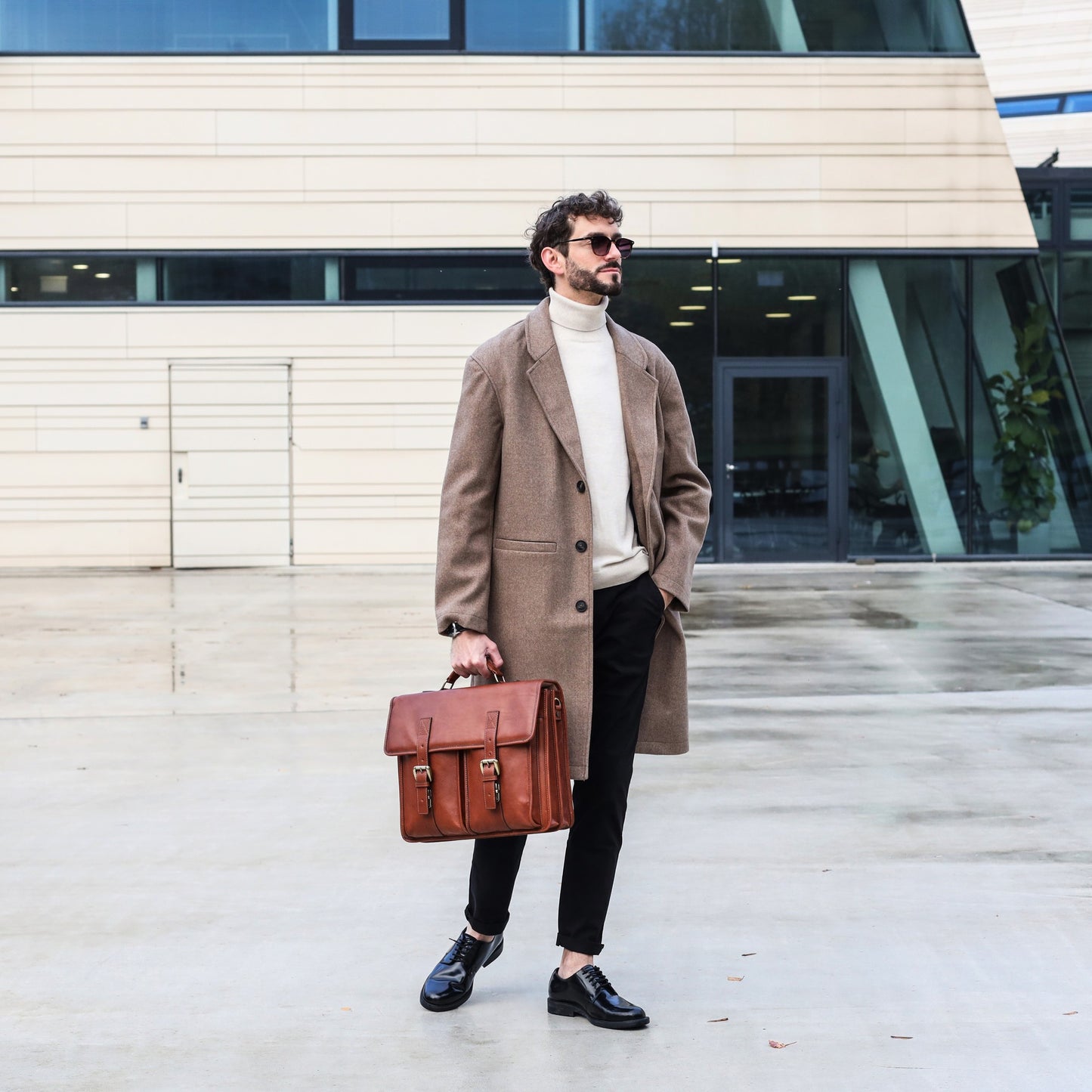 Leather Briefcase, Satchel Bag - The Time Machine Briefcase Time Resistance   