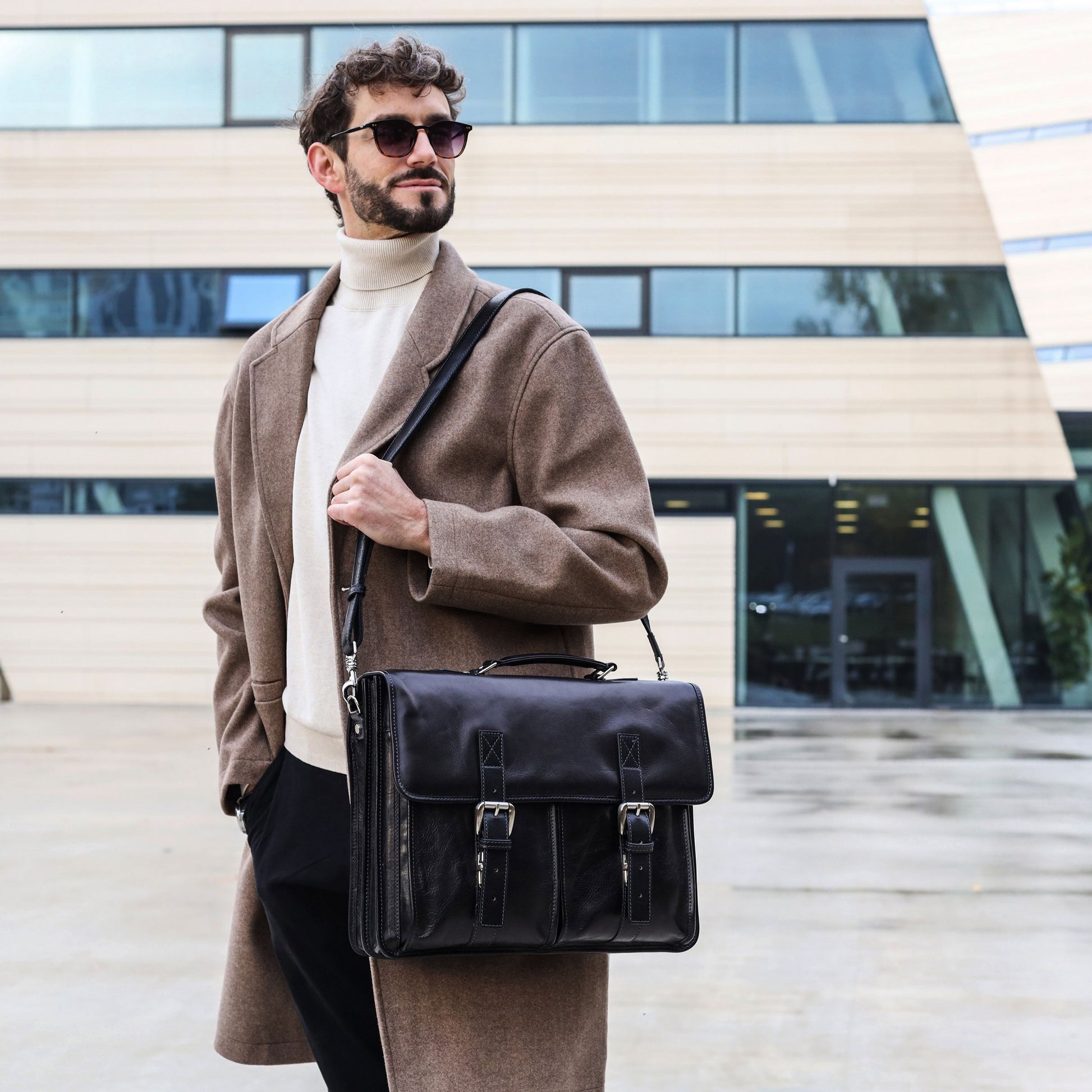 Leather Briefcase, Satchel Bag - The Time Machine Briefcase Time Resistance   