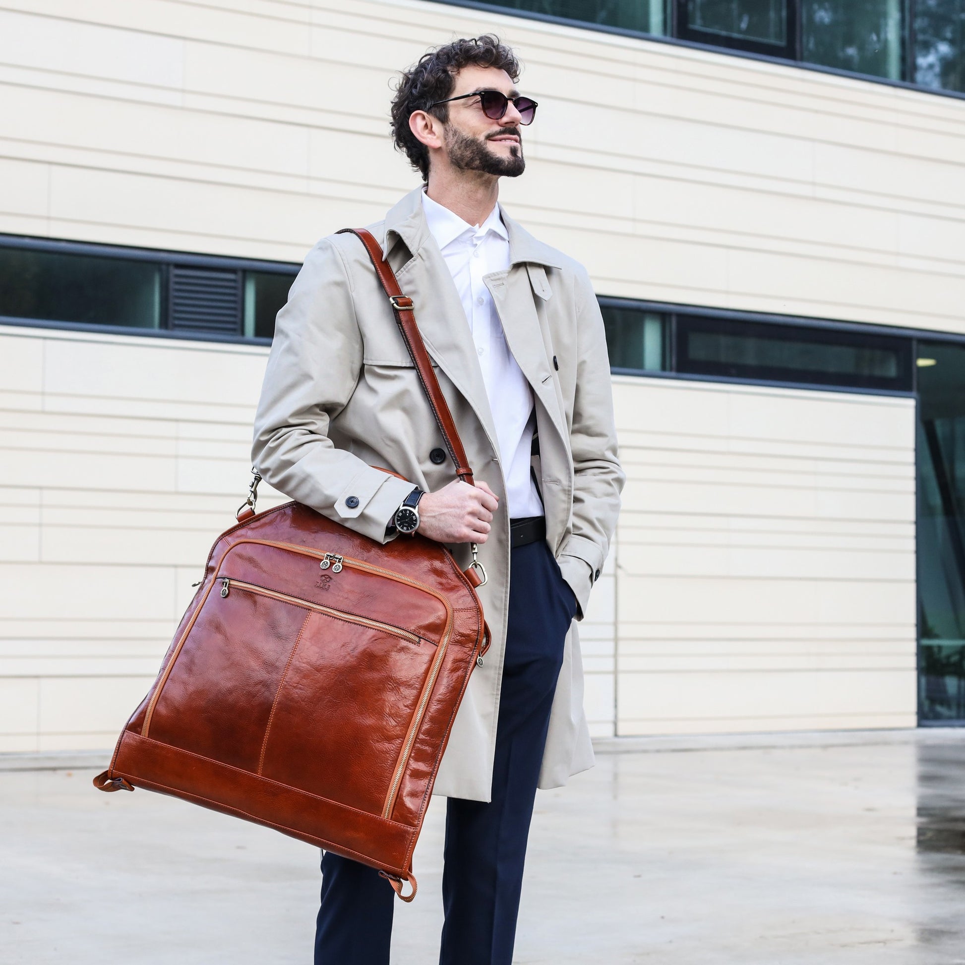 Leather Garment Bag - Travels with Charley Duffel Bag Time Resistance   