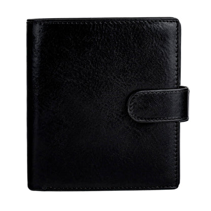 Leather Bifold Wallet with a Snap Closure - Ironweed