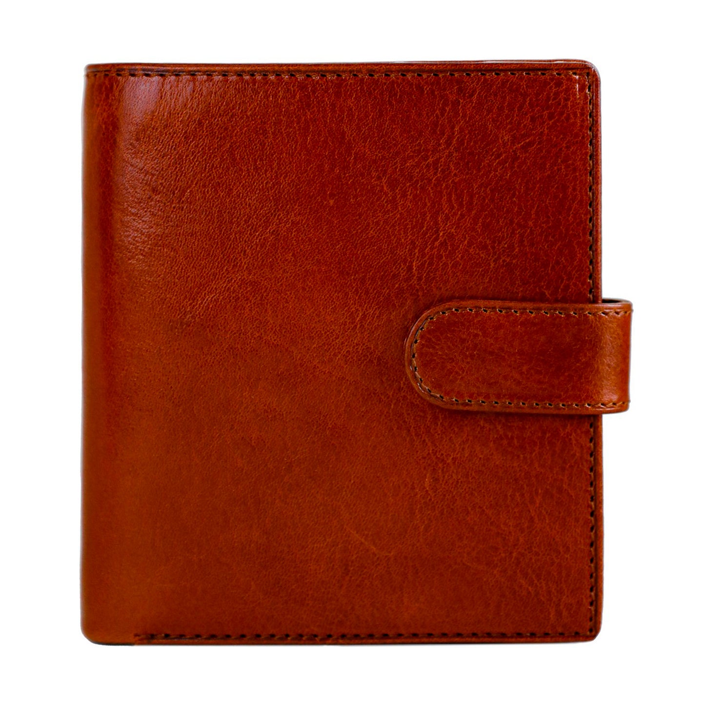Leather Bifold Wallet with a Snap Closure - Ironweed