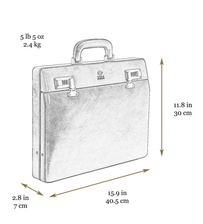 Women's Leather Attaché Case Briefcase - Vendetta