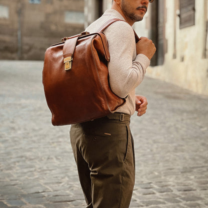 Leather Backpack - A Brief Story of Time Backpack Time Resistance   