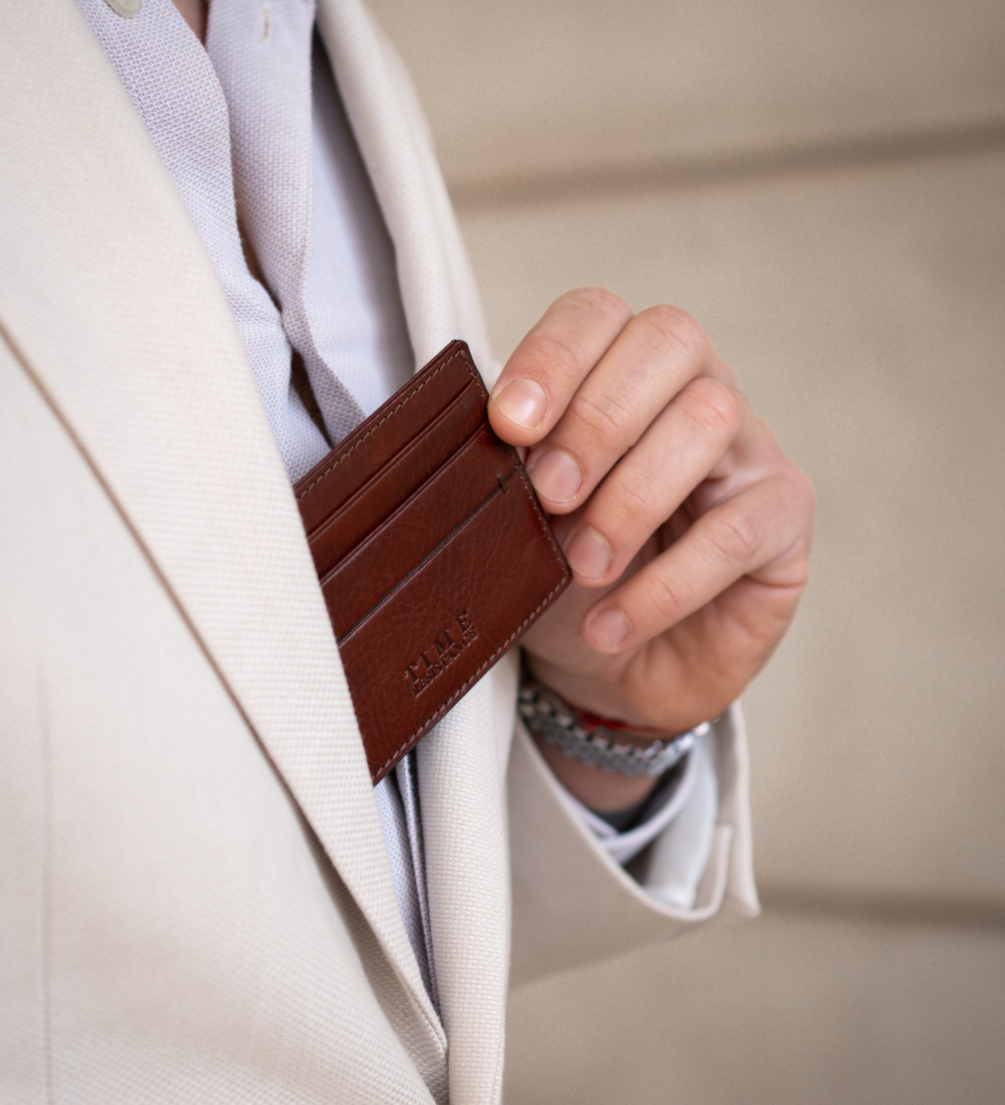 Leather Credit Card Case Business Card Case - Fireflies