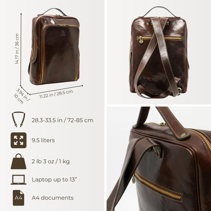 Leather Backpack - The Sun Also Rises Backpack Time Resistance   