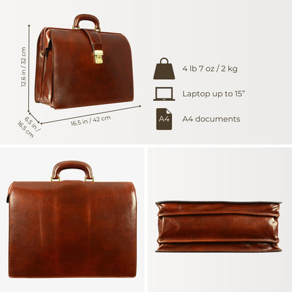 Large Leather Briefcase - The Firm Briefcase Time Resistance   