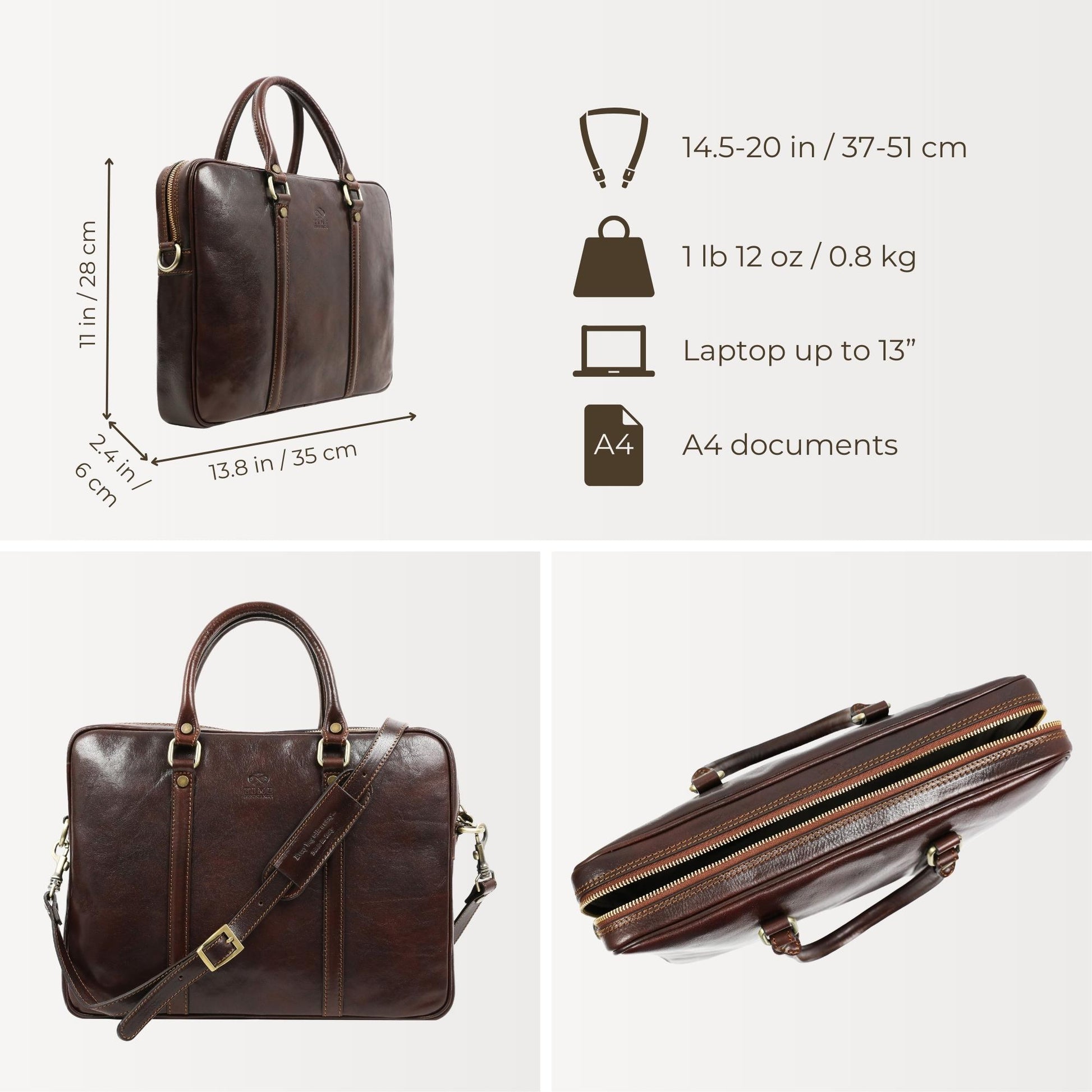 Leather Laptop Bag - The Hobbit Briefcase Time Resistance   