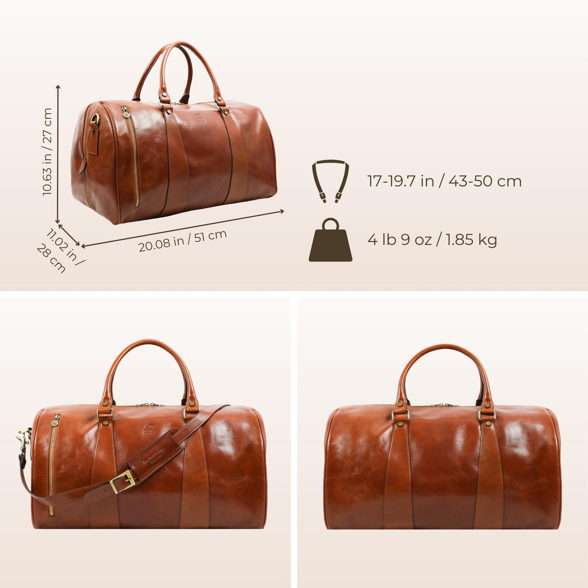 Leather Duffel Bag - Wise Children Duffel Bag Time Resistance   