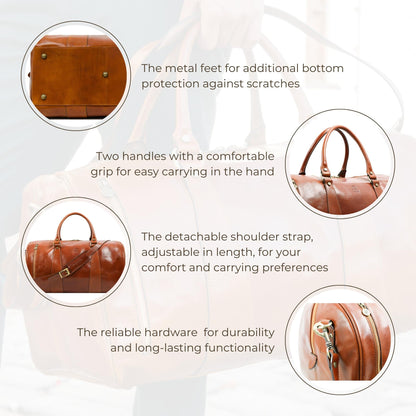 Leather Duffel Bag - Wise Children Duffel Bag Time Resistance   