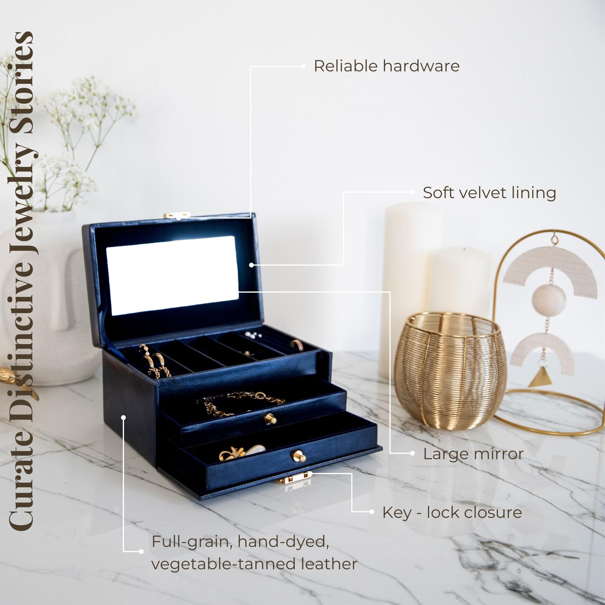 Leather Jewelry Box - Beloved Accessories Time Resistance   