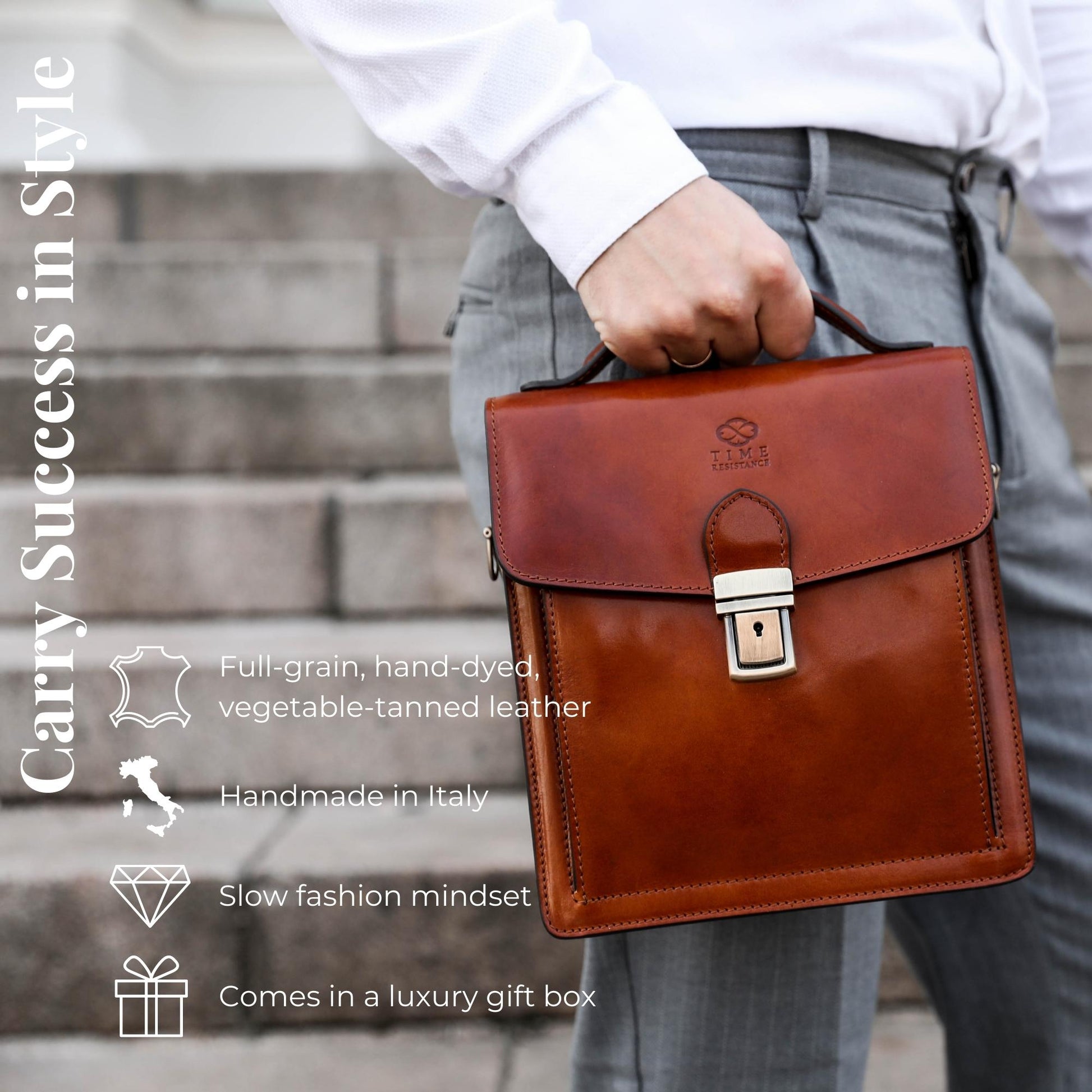 Small Leather Briefcase - Walden Briefcase Time Resistance   