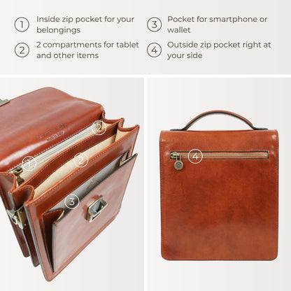 Small Leather Briefcase - Walden Briefcase Time Resistance   