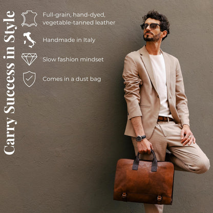 Leather Briefcase - Wide Sargasso Sea Briefcase Time Resistance   