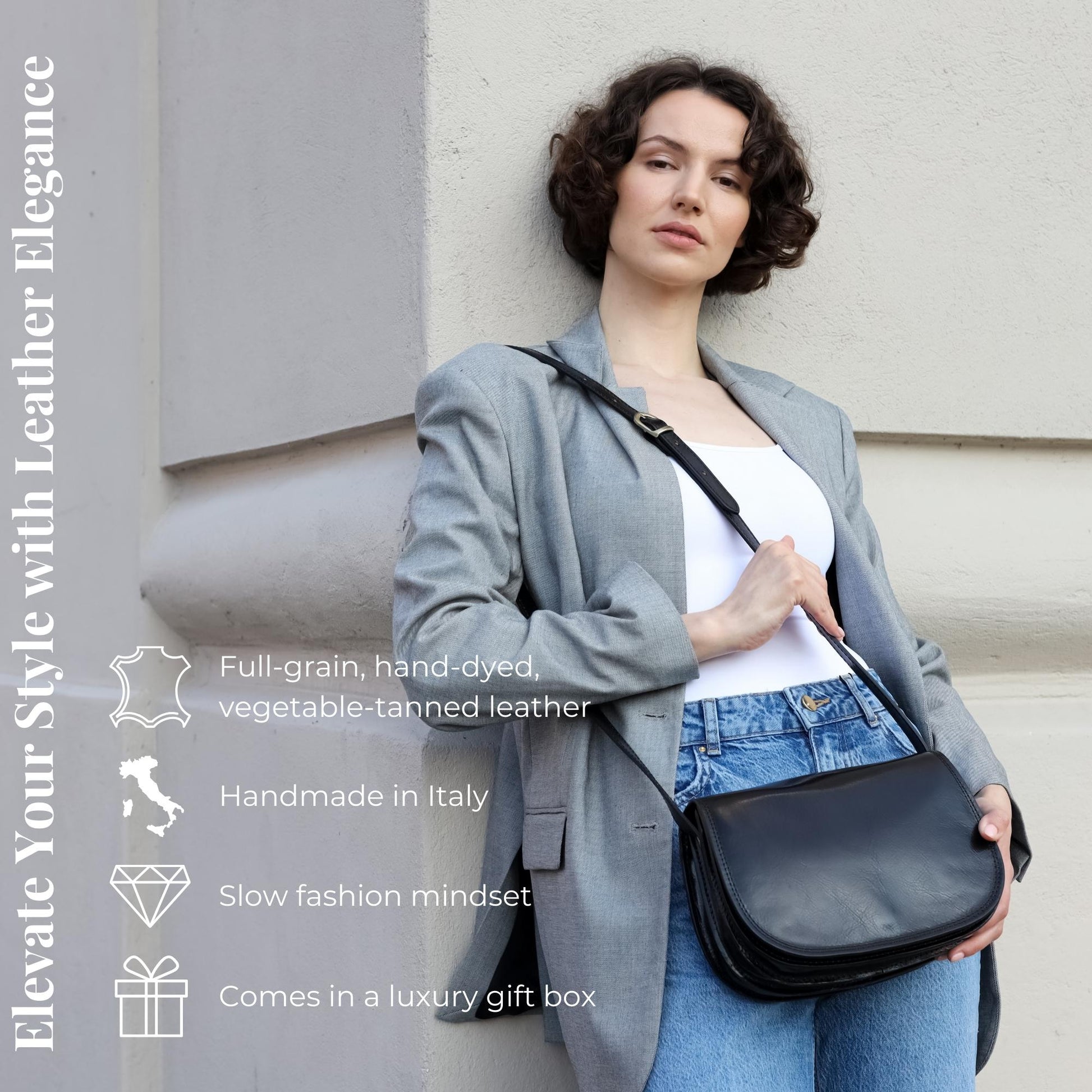 Leather Cross Body Bag - Moonfleet Messenger Bag Time Resistance   