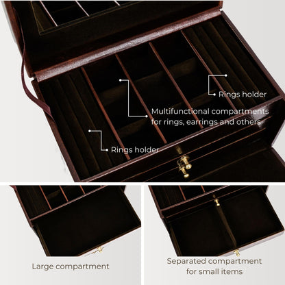 Leather Jewelry Box - Beloved Accessories Time Resistance   