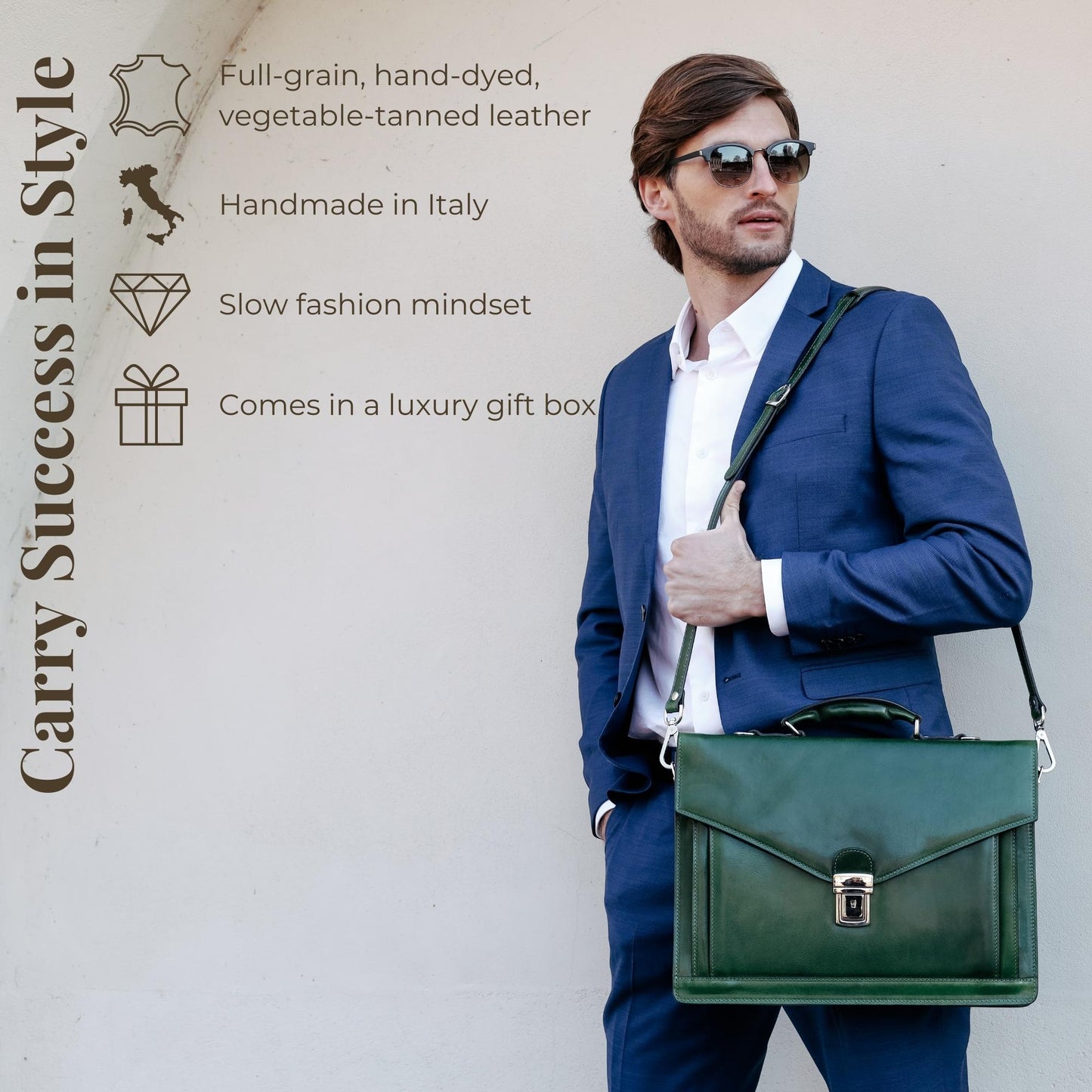 Classic Design Leather Briefcase - The Magus Briefcase Time Resistance   