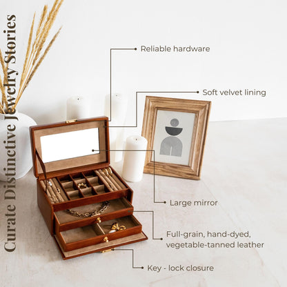 Leather Jewelry Box - Beloved Accessories Time Resistance   