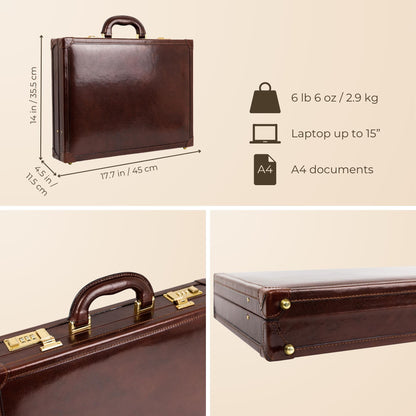 Leather Attaché Case Briefcase - The Wind in the Willows Briefcase Time Resistance   