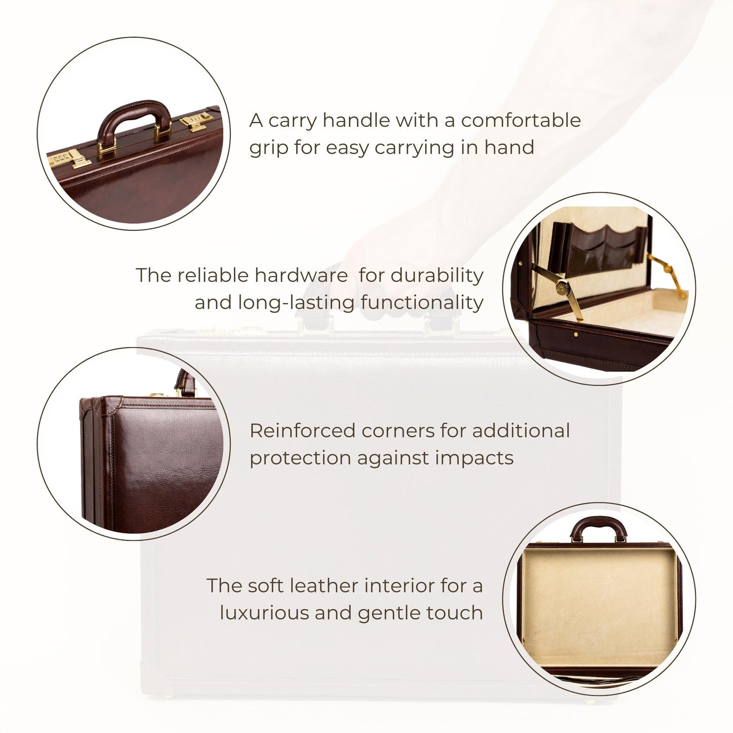 Leather Attaché Case Briefcase - The Wind in the Willows Briefcase Time Resistance   