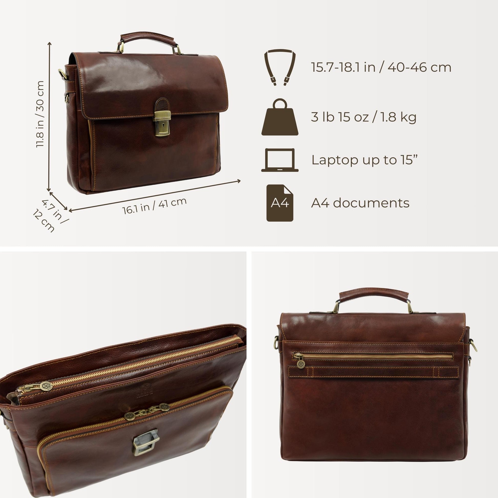 Leather Briefcase Laptop Bag  - In Cold Blood Briefcase Time Resistance   