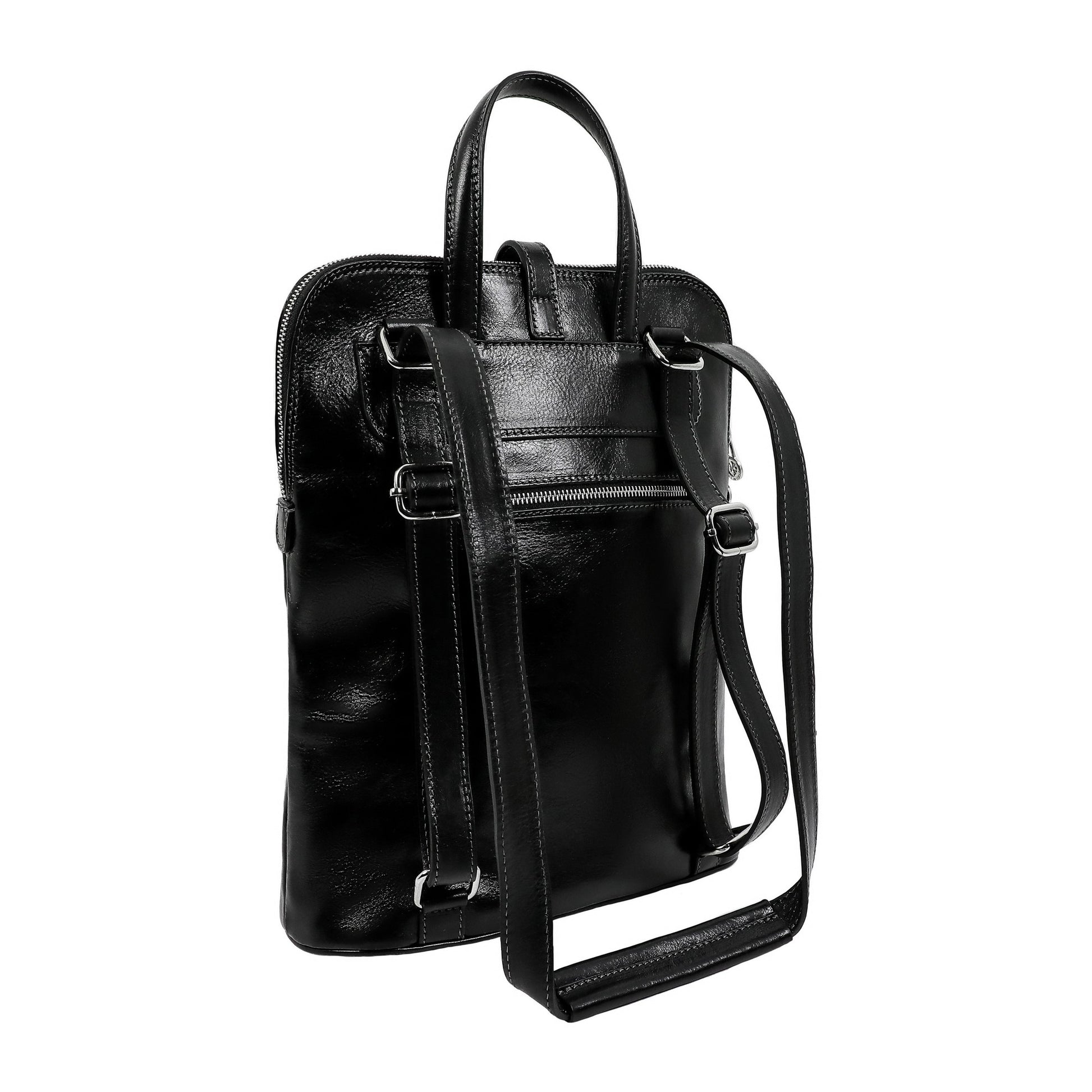 Convertible Leather Backpack Shoulder Bag - Emma Backpack Time Resistance   