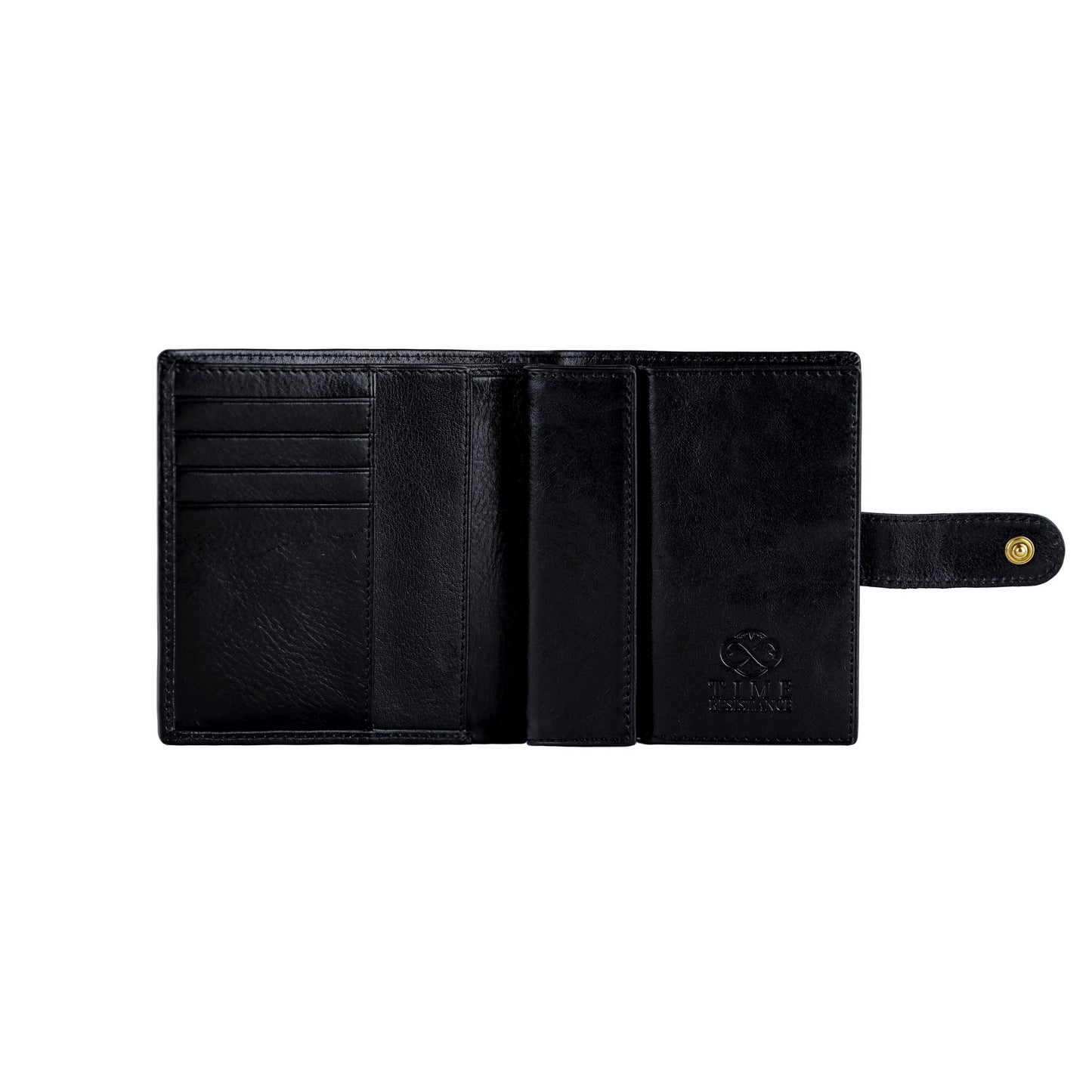 Leather Bifold Wallet with a Snap Closure - Ironweed