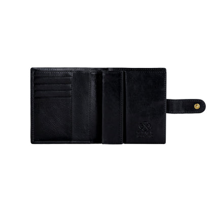 Leather Bifold Wallet with a Snap Closure - Ironweed
