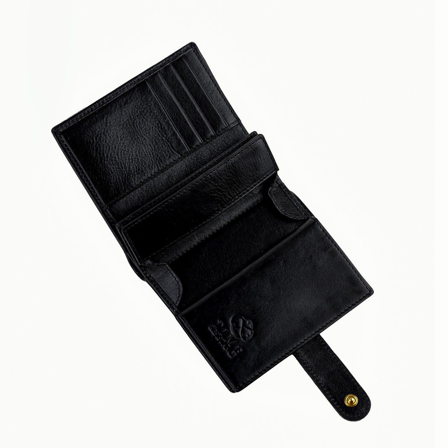 Leather Bifold Wallet with a Snap Closure - Ironweed
