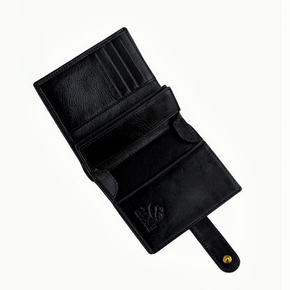 Leather Bifold Wallet with a Snap Closure - Ironweed