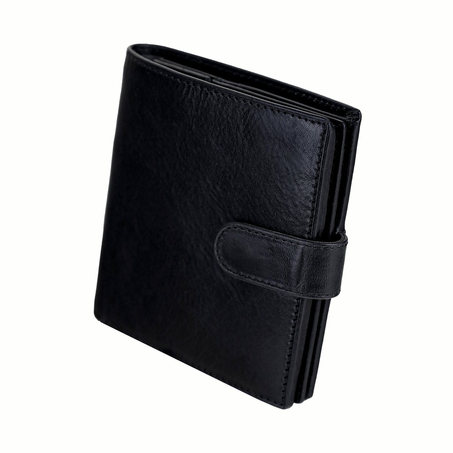 Leather Bifold Wallet with a Snap Closure - Ironweed