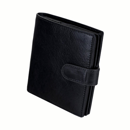 Leather Bifold Wallet with a Snap Closure - Ironweed
